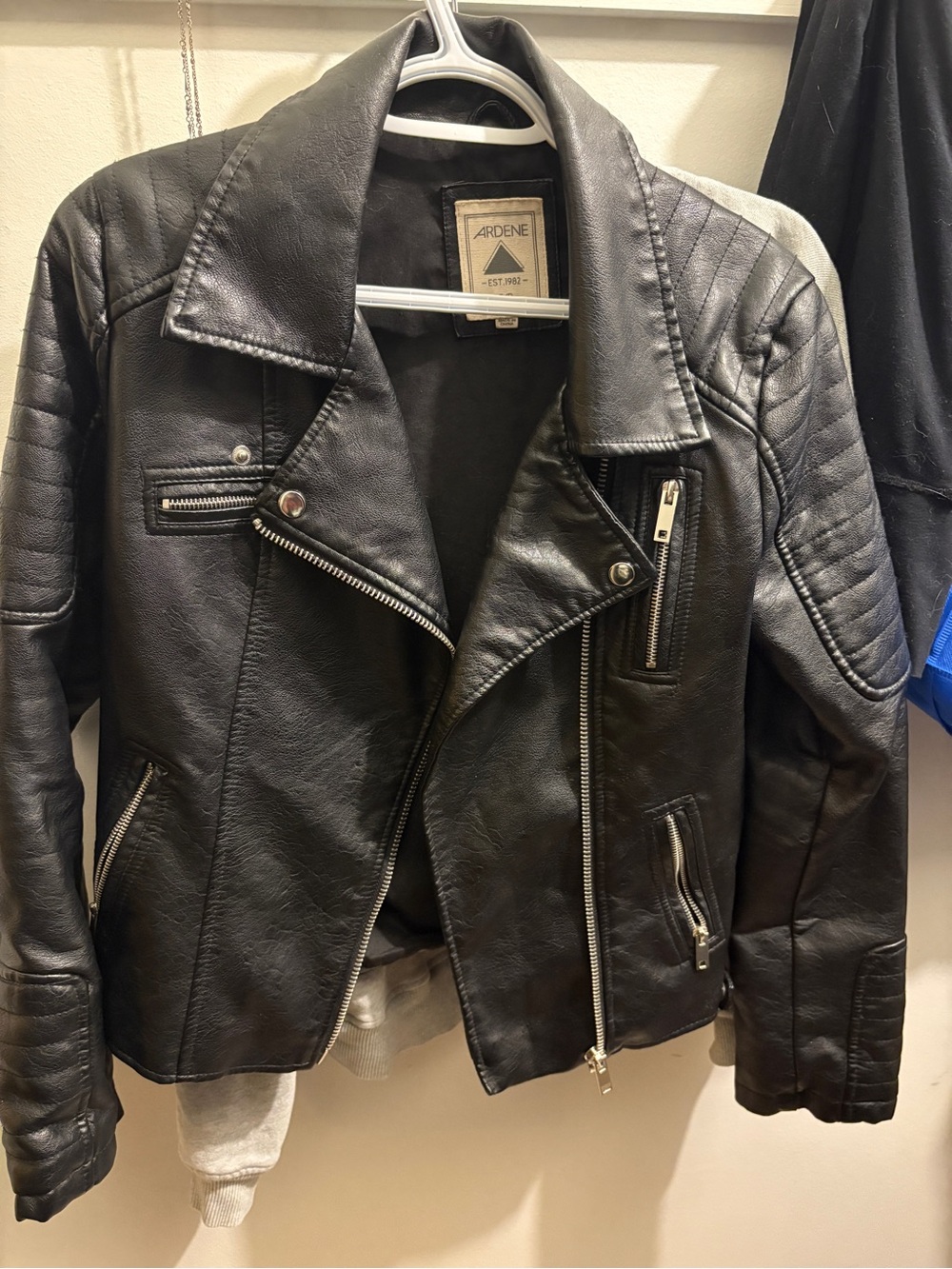Ardene Women’s Black Moto Faux Leather Jacket Size Small